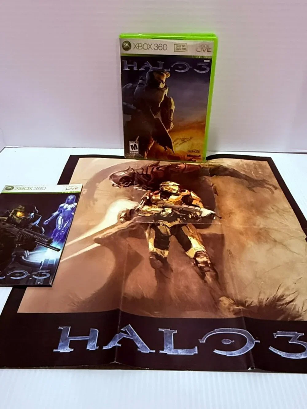 **Box Only** Halo 3 (Xbox 360, 2007) Case, Manual and Poster Included
